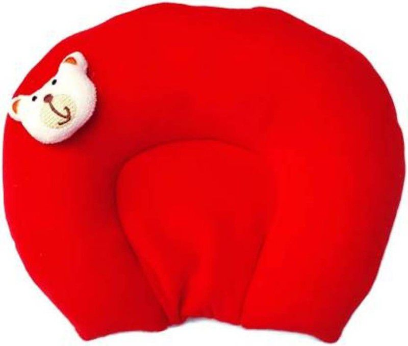 Mega Style Polyester Fibre Solid Baby Pillow Pack of 1  (Red)