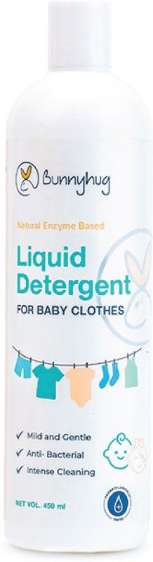 Bunnyhug Natural Enzyme based Baby liquid detergent, Plant based formula, mild fragrance Strawberry Liquid Detergent  (450 ml)