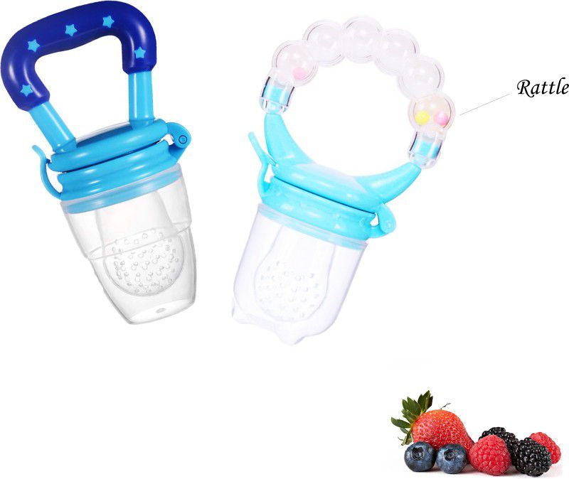 Mojo Galerie Feeding Combo Rattle & Star War Fruit feeder, Teether for Babies- Blue Teether and Feeder  (Blue - Blue)