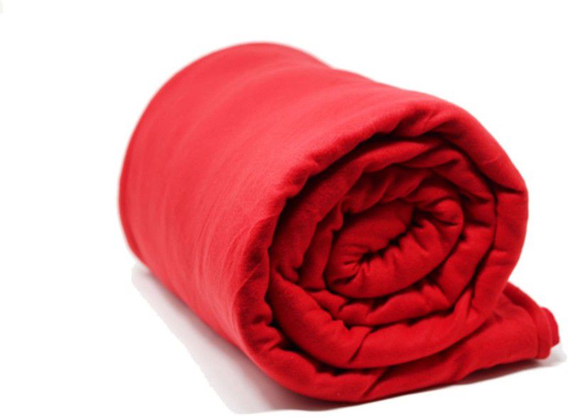 Solid Single Fleece Blanket  (Polyester, Red)