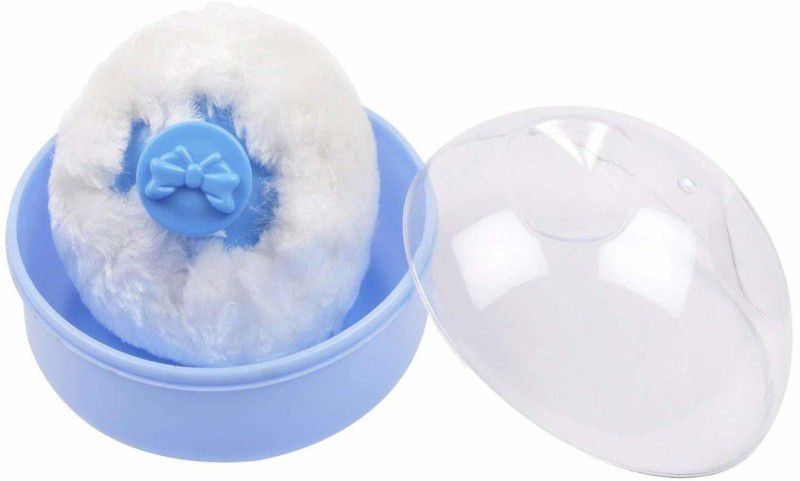 Newborn Baby Collection Baby Powder Puff with Powder Storage case and Puff for Babies (Blue)  (Blue)