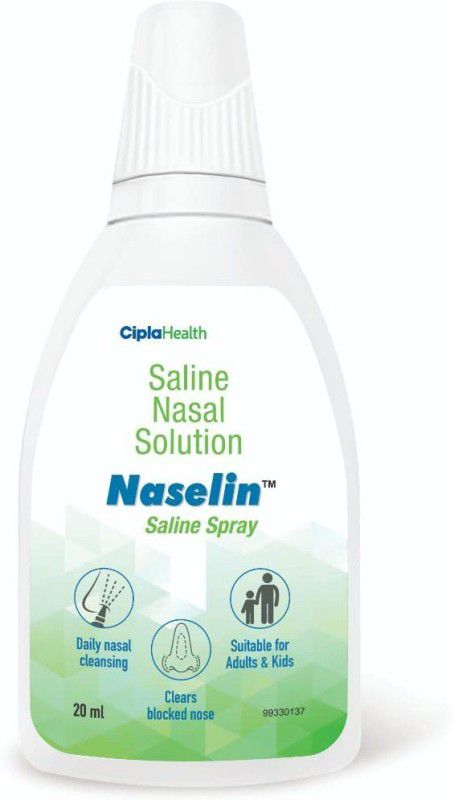 Cipla Naselin Saline Spray 20 ML ( 6 pack) Manual Nasal Aspirator  (White)