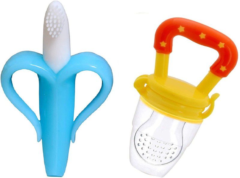 Ganpati Enterprises Baby Fruit Food Nibbler And Baby Silicone Teether 6-12 months babies Bpa Free Teether and Feeder  (Multicolor7)