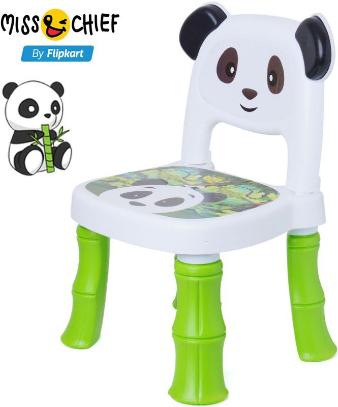 Miss & Chief attractive Panda Design Durable Chair for kids  (White, Green)