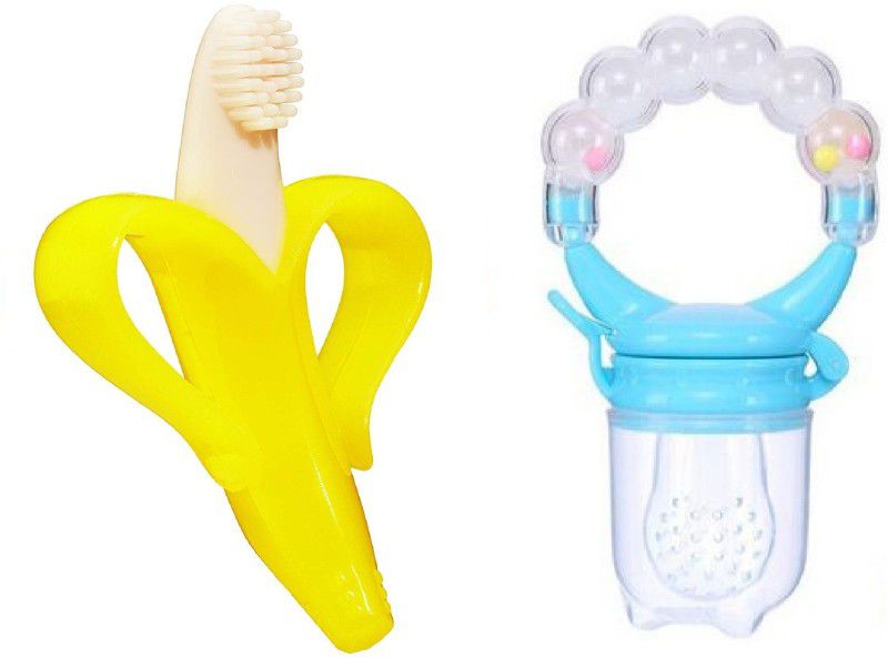 Ganpati Enterprises Baby Fruit Food Nibbler And Baby Silicone Teether 6-12 months babies Bpa Free Teether and Feeder  (Multicolor9)