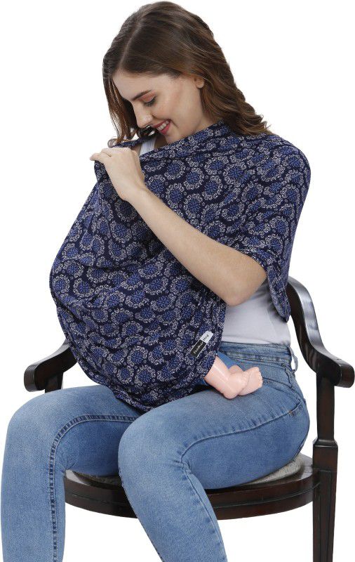 Feather Hug 360° Nursing Cover for Breastfeeding, Scarf, Breathable, Babysitting Feeding Cloak  (Blue Marguerite)