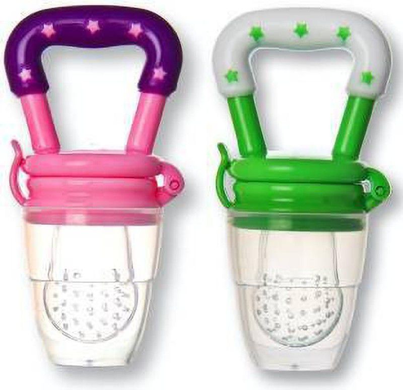 naughty baby fruit and food nibbler combo pack Teether and Feeder  (Green, Pink)