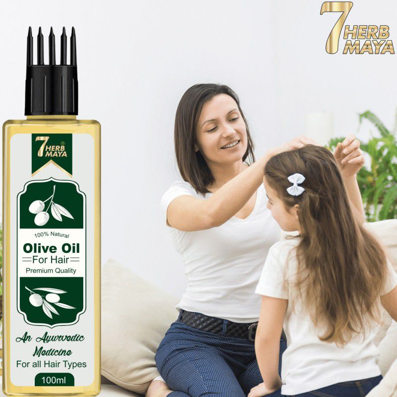 7Herbmaya Baby Hair Massage Oil with 100% Virgin Cold Pressed Olive Oil and Vitamin E Hair Oil  (100 ml)