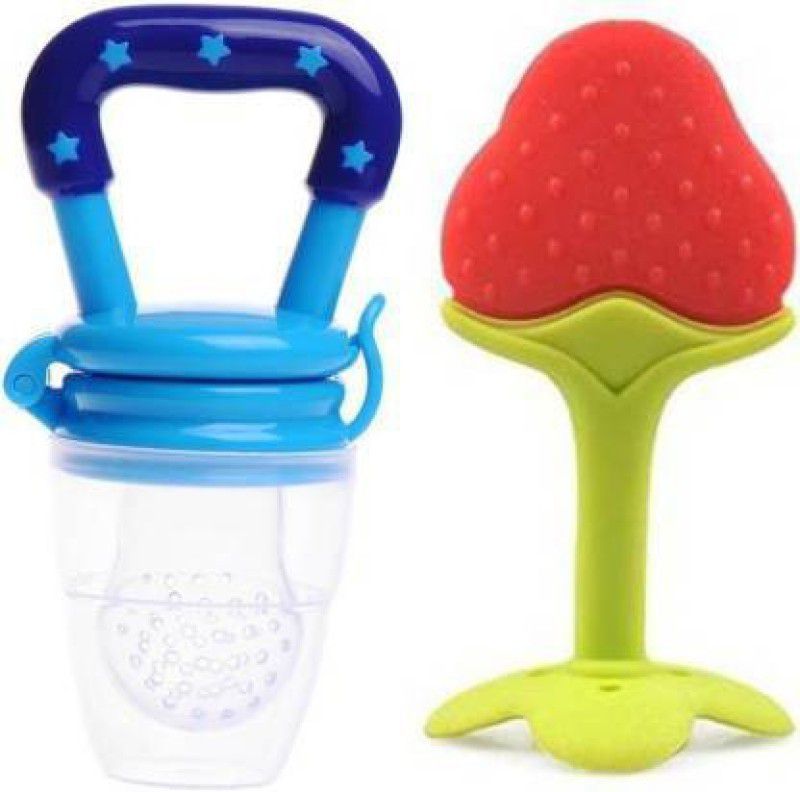 ribboon blue Fruit ,Food Nibbler & FRUIT TEETHER Feeder ( BLUE, RED) Teether and Feeder  (multicolor 1)