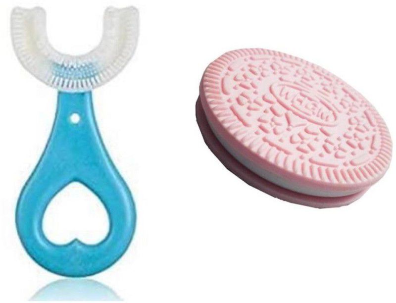 kli Baby U-Shape Toothbrush n Baby Toy Oreo Teether. Teether  (Pink, Green)
