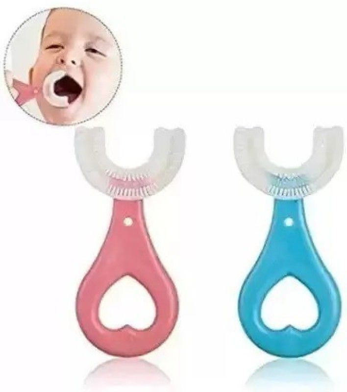 RAKRISH Best Kids Silicone Tooth Brush Teether (Pink, Blue) Teether  (Multicolor)