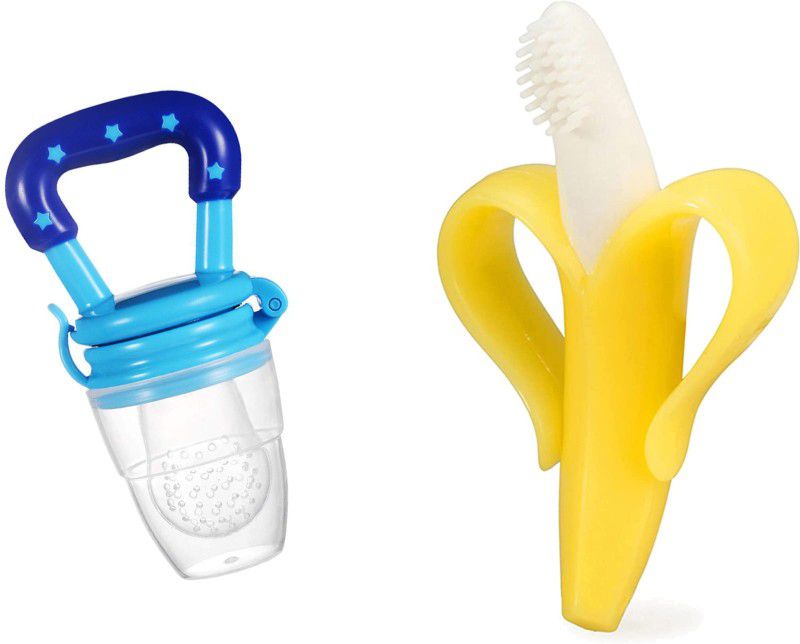 HIKIPO BABY FRUIT NIBBLER/ FEEDER AND BANANA TEETHER FOR KIDS Teether and Feeder  (Multicolor)