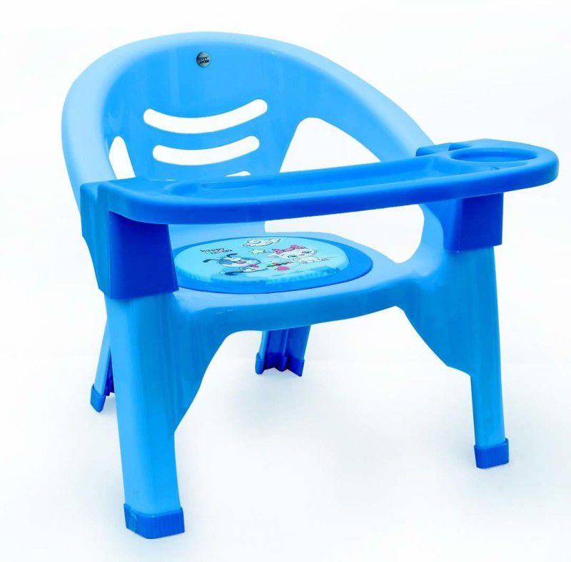 Miss & Chief by Flipkart Baby Chair with Tray Strong and Durable Plastic Chair for Kids/Plastic School Study Chair/Feeding Chair for Kids,Portable With Soft Cusion And Sound Whistle  (Blue)