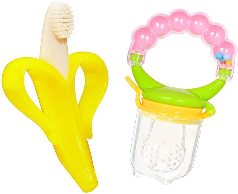 Ganpati Enterprises Baby Fruit Food Nibbler And Baby Silicone Teether 6-12 months babies Bpa Free Teether and Feeder  (multicolor10)