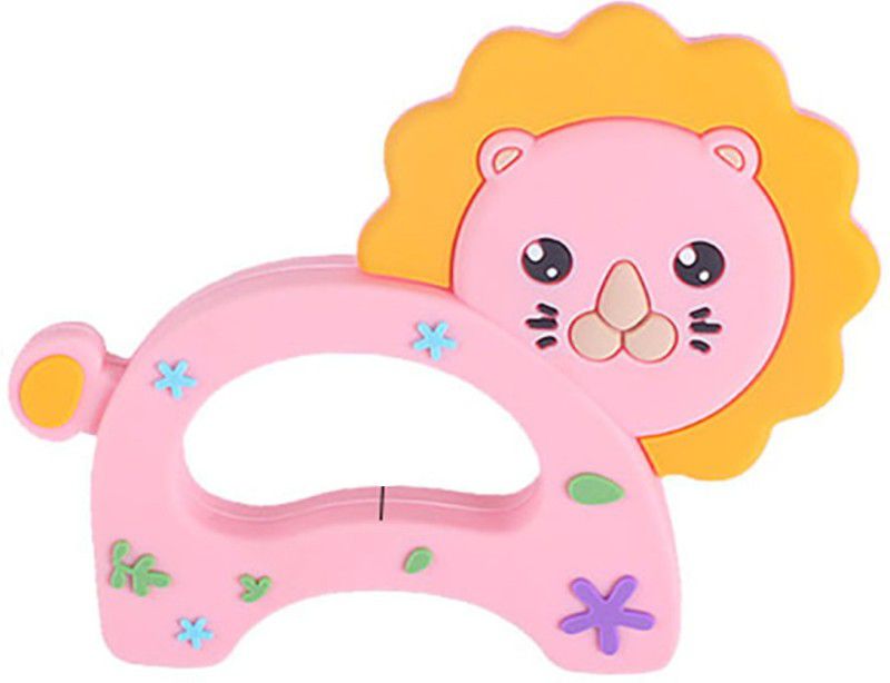 GUCHIGU Teethers for Babies BPA Free Silicone Soft Baby Toys Lion Shaped Baby Gum Molar Chew Toy Releive Long Tooth Pain Toodle Teething Pacifier BT2042C (6 - 12 Months, Pink) Teether  (Pink)