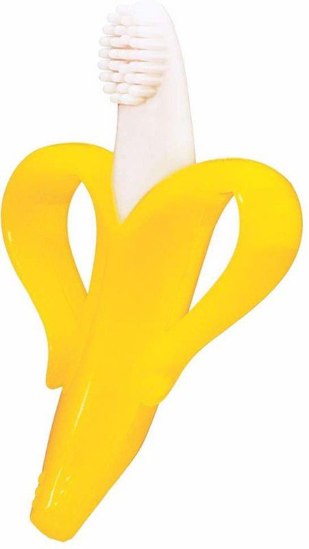 En ligne Baby Banana Toothbrush Teether With Soft Bristles Bendable Flexible 100% Safe Teether  (Yellow)