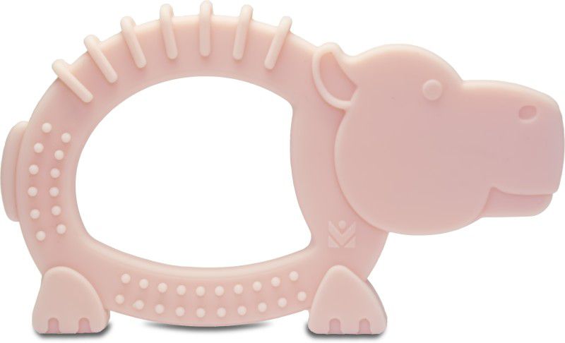 Infantly Hippo Shaped Silicone teethers-Pink for New Borns Teether  (Pink)