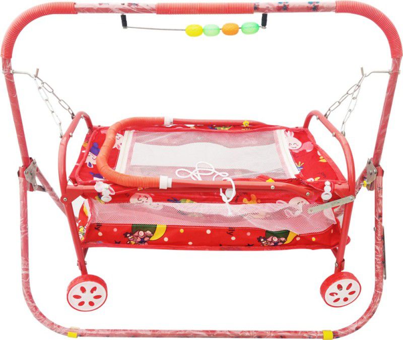 CONFIADO baby bassinet cradle with mosquito net Size small for new born babies Bassinet  (Red)