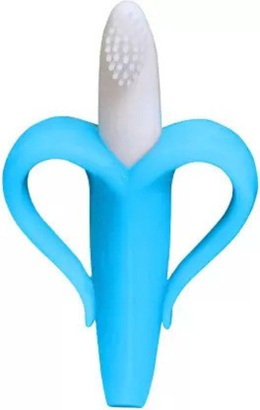 HUF & NUF Ultra Soft Bristle Baby Gum Massager Banana Silicone Toothbrush Teether Teether  (Blue)