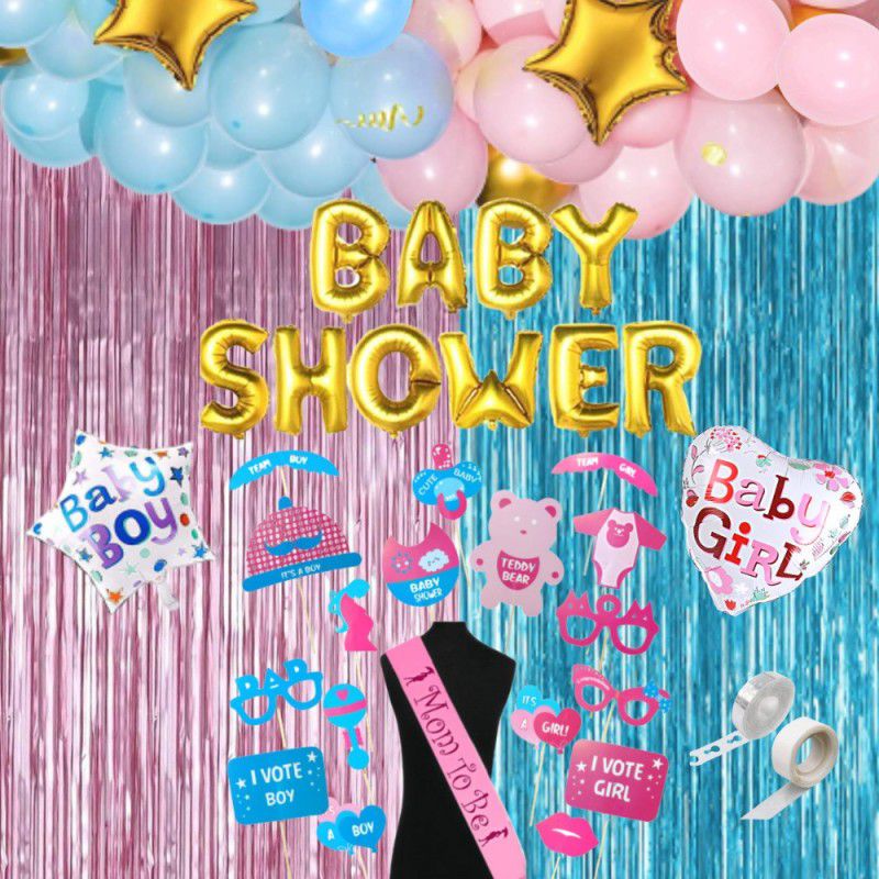 FLICK IN Baby Shower Mommy to Be Sash Props Boy Girl Decoration Baby Shower Garland Kit  (Set of 68)
