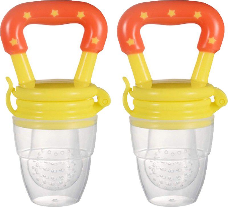 Mojo Galerie 2 in 1 Food Feeder&Teether with Extra Silicon Mesh for Babies- Orange, Pack of 2 Teether and Feeder  (Orange)