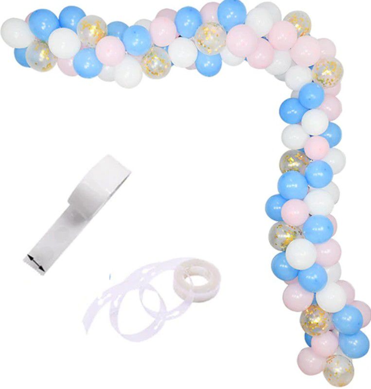 Party Propz 112 pcs Baby Shower Balloon Garland Arch Kit for Boy Or Girl with Confetti, White, Baby Pink and Baby Blue Balloons  (Set of 112)