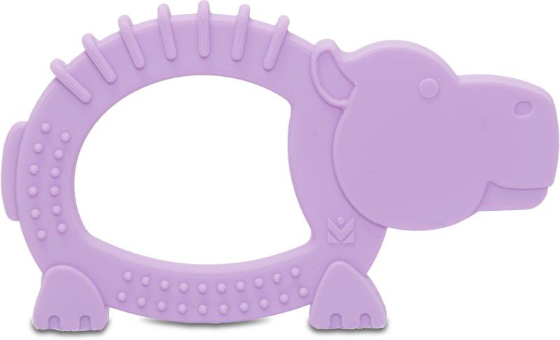Infantly Hippo Shaped Silicone teethers-Purple for New Borns Teether  (Purple)