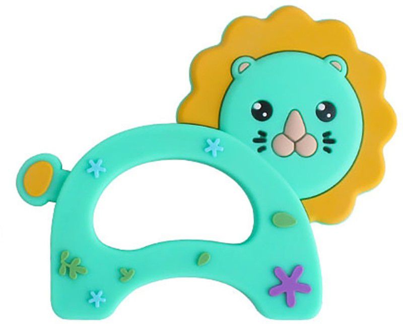 GUCHIGU Teethers for Babies BPA Free Silicone Soft Baby Toys Lion Shaped Baby Gum Molar Chew Toy Releive Long Tooth Pain Toodle Teething Pacifier BT2042B (6 - 12 Months, Green) Teether  (Green)