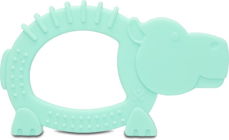 Infantly Hippo Shaped Silicone teethers-Aqua for New Borns Teether  (Blue)