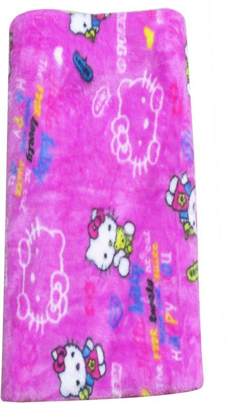 Abstract Single Crib Baby Blanket  (Polyester, Pink)