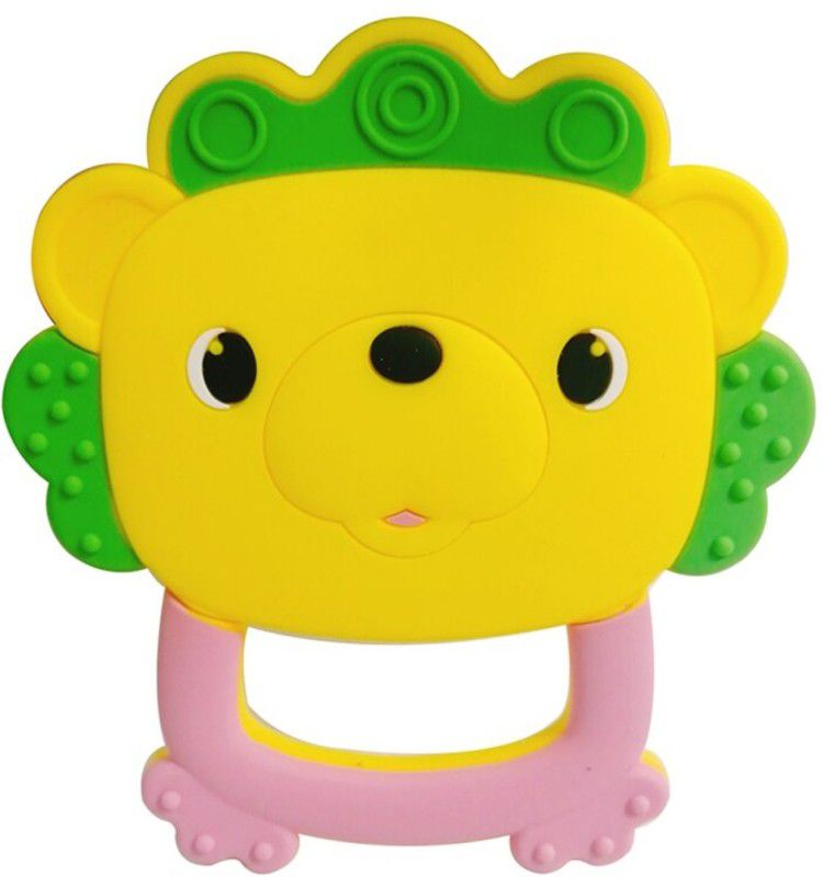 GUCHIGU Teethers for Babies BPA Free Silicone Soft Baby Toys Baby Lion Shaped Baby Gum Molar Chew Toy Releive Long Tooth Pain Toodle Teething Pacifier BT2040C (6 - 12 Months, Yellow) Teether  (Yellow)