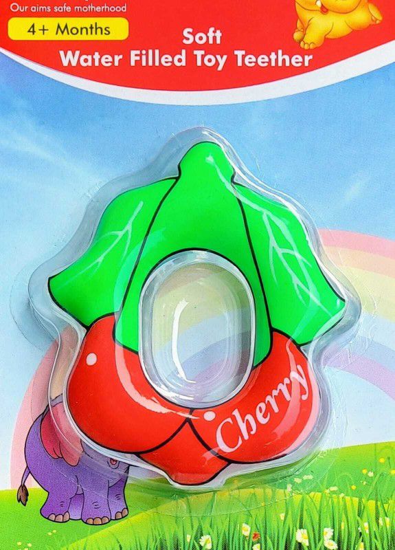tamara CHERRY shape Water Filled Non-Toxic, BPA Free, FOOD GRADE ISI/CE mark Baby Teether  (RED & GREEN)