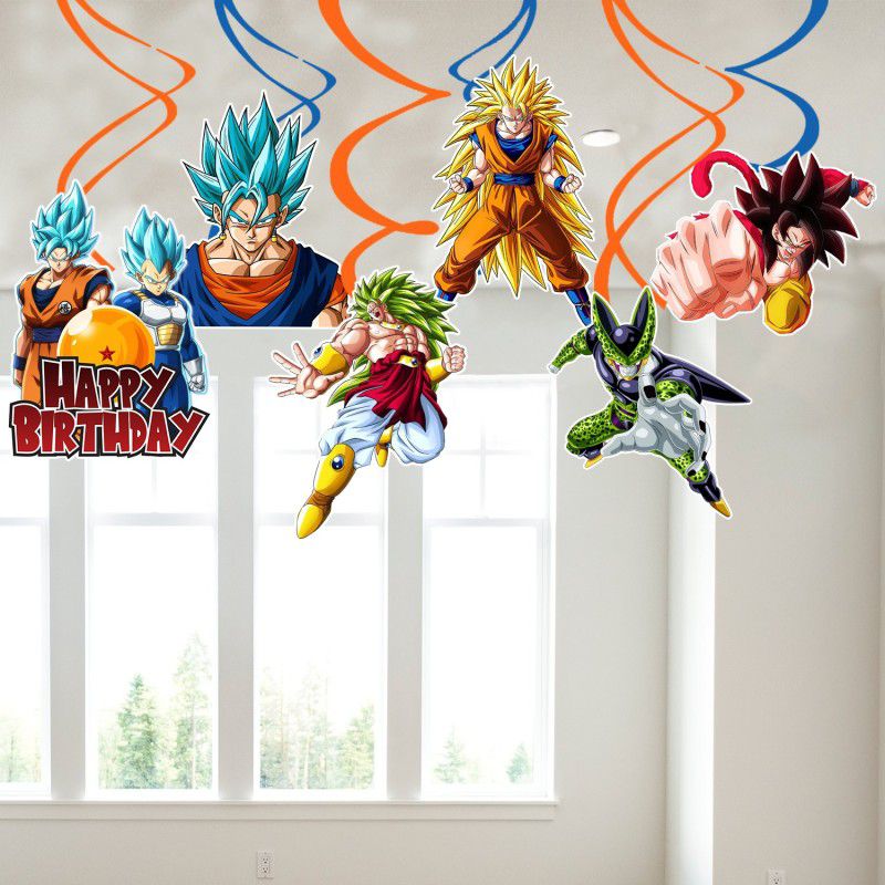 ZYOZI 6 Pack Dragon Party Decorations Hanging Swirl Decor Anime Theme Party Supplies  (Set of 6)