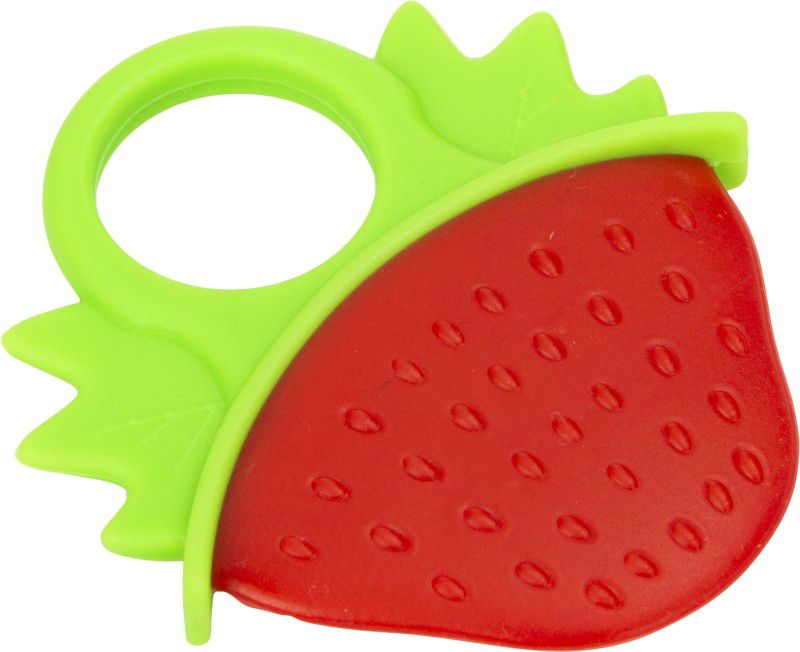 INFANTSO Silicone Teether, Red (Strawberry) Teether  (Red)