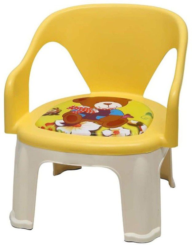 Nilkamal Strong and Durable Kids Plastic Chair With Cushion Base  (PUPS Yellow)