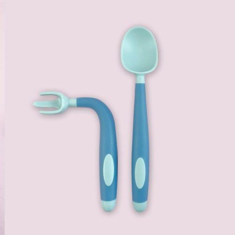 StarAndDaisy Baby Silicone Spoons for Baby and Kids Microwave Dishwasher BPA Free Safe set 2 - Silicone  (Cutlery Spoon Blue)