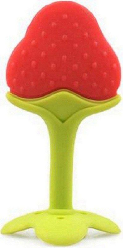 HuddiBABA Silicone Baby Teether, Fruit Shape, Baby Toys, Infants Dental Care, BPA free Teether . Teether  (Red, Green)