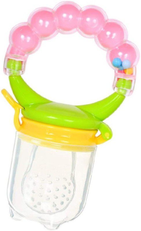 VIVAAN BPA-Free Silicone Food Nibbler for Fruit and Veggie with Rattle Handle Teether and Feeder  (Multicolor)