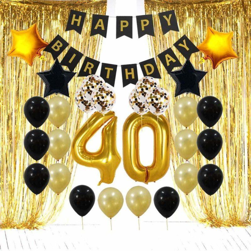 decokart 40th birthday combo-pack of 40  (Set of 40)