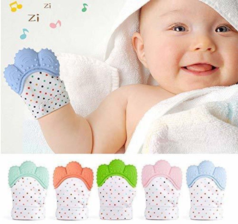 IRSHYAN KIDZGHAR Baby Soft Teething Mitten Teether Glove | Teething Pain Relief Toy Glove | Natural Remedy for Infants & Toddlers 3-18 Months Teether and Feeder  (Multicolor)