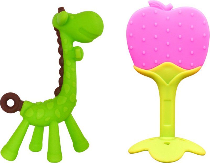 Minifellas Apple Teether & Giraffe Teether  (Green)