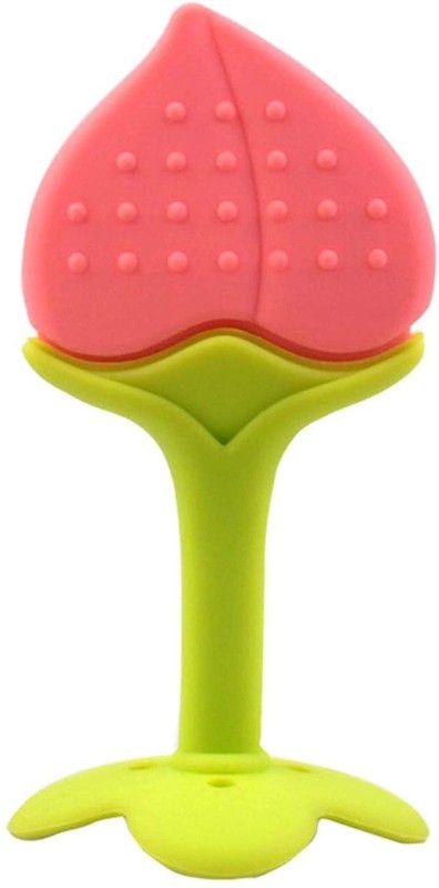 Smily Buds Baby BPA-Free Non-Toxic Toddler and Peach Fruit Shape Silicone Teether Teether  (Peach)