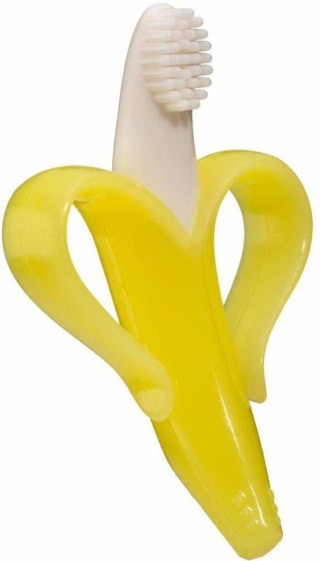 Baby Shark Silicon Toothbrush Banana teether Teether  (yellow)