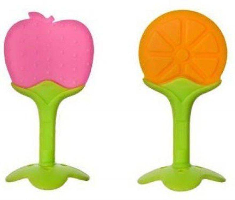 vedo 2 Piece Silicone Fruit Shape Teether for Baby 6-12 Months Teether  (Multicolor)