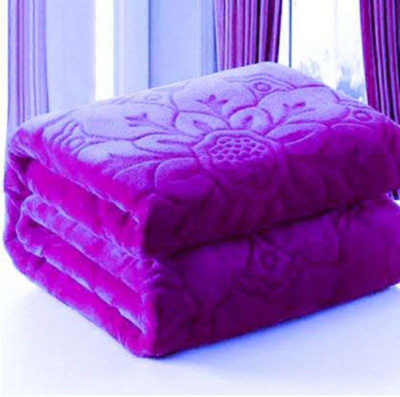 Solid Double Swaddling Baby Blanket  (100% Wool, Purple)