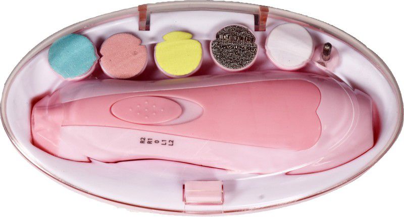 NIMYANK New Baby Nail File Electric,Baby Nail Trimmer with 6 Grinding Heads (Pink)