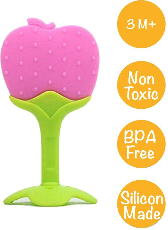 Newborn Baby Collection Silicone BPA Free Fruit Shape Teethers for Baby/Infants/Children (Apple) Teether  (Apple)