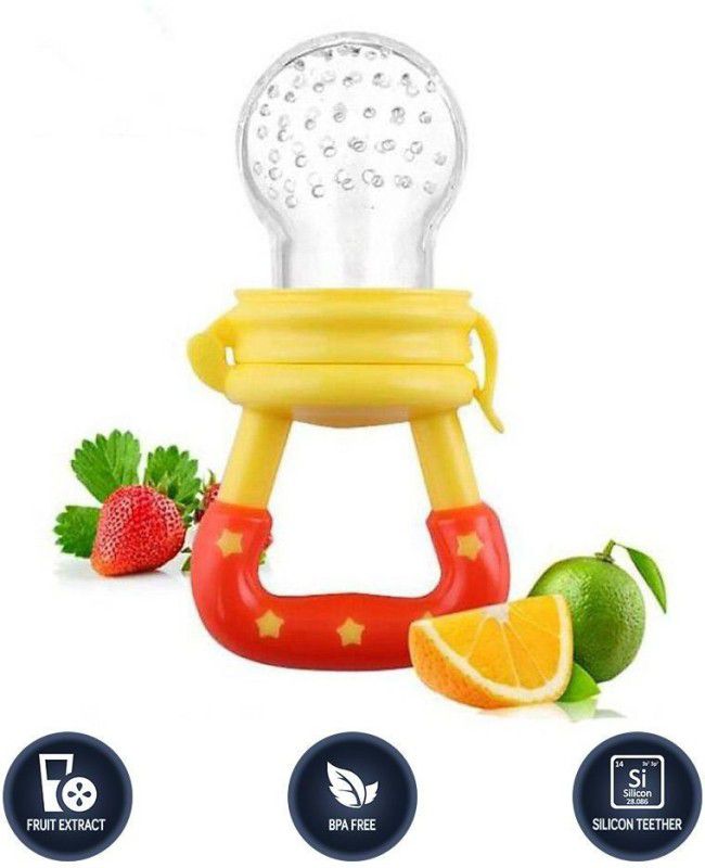 TEDRED Silicone Fresh Fruit Milk Nipple for Baby Teether and Feeder  (Yellow)