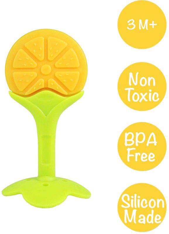 Newborn Baby Collection Silicone BPA Free Fruit Shape Teethers for Baby/Infants/Children (Orange) Teether  (Orange)