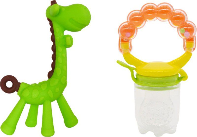 Minifellas Orange Rattler & Giraffe Teether  (Green)